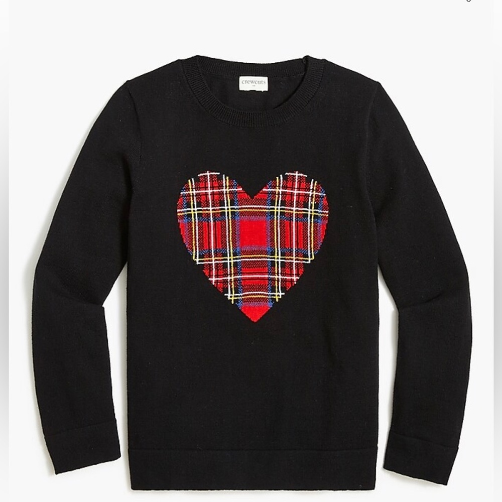 J.Crew Factory Girls' tartan heart sweater